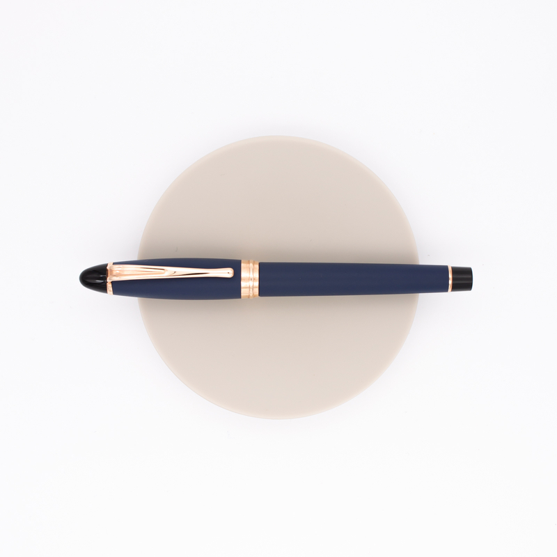 Aurora Ipsilon Satin Fountain Pen Blue Rose Gold