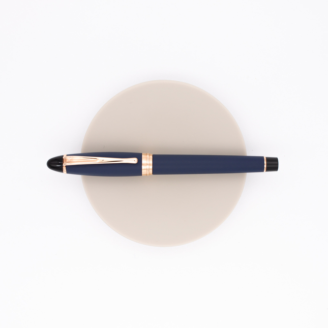 Aurora Ipsilon Satin Fountain Pen Blue Rose Gold