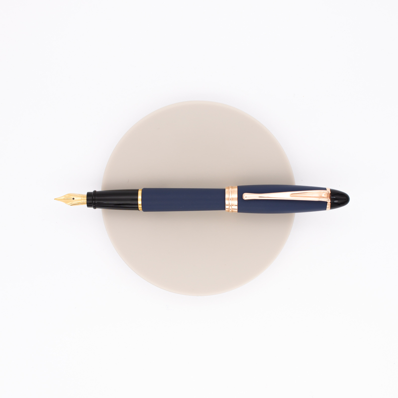 Aurora Ipsilon Satin Fountain Pen Blue Rose Gold
