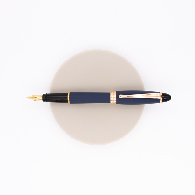 Aurora Ipsilon Satin Fountain Pen Blue Rose Gold