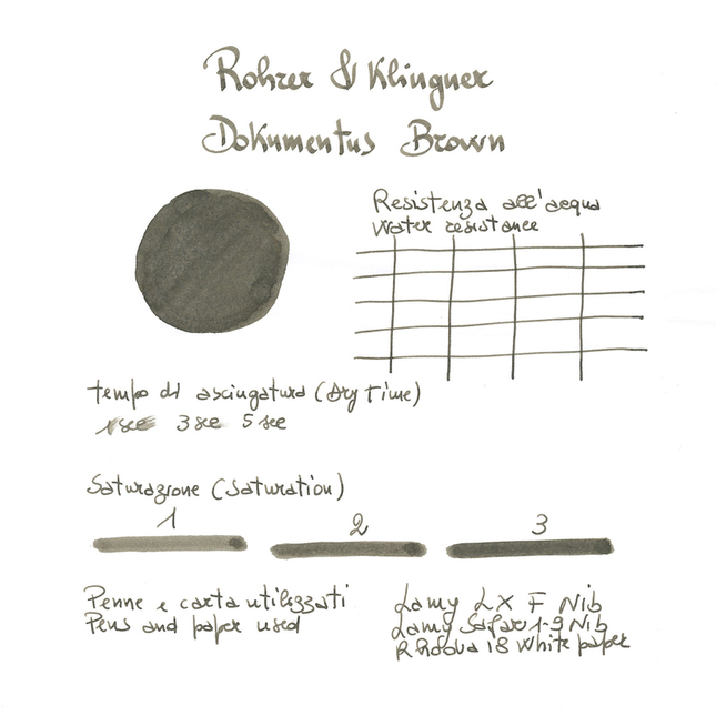 Rohrer & Klingner Dokumentus Brown Ink Bottle 50 ml