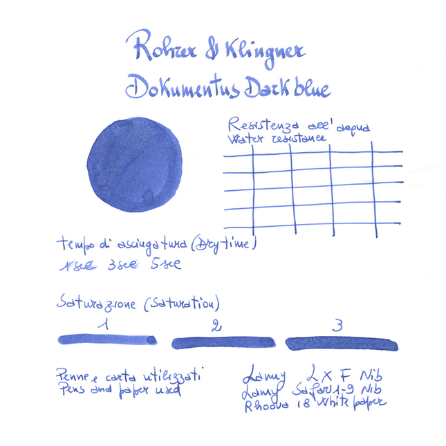 Rohrer & Klingner Dokumentus Dark Blue Ink Bottle 50 ml