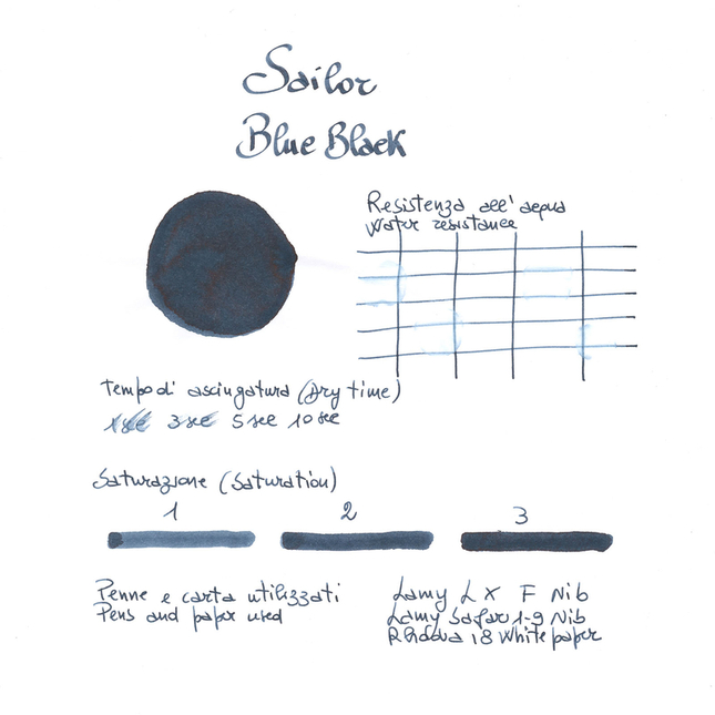 Sailor Blu Nero Inchiostro 50 ml