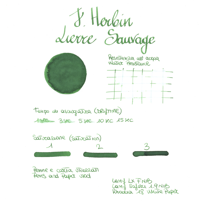 Herbin Lierre Sauvage 6 Ink Cartridges