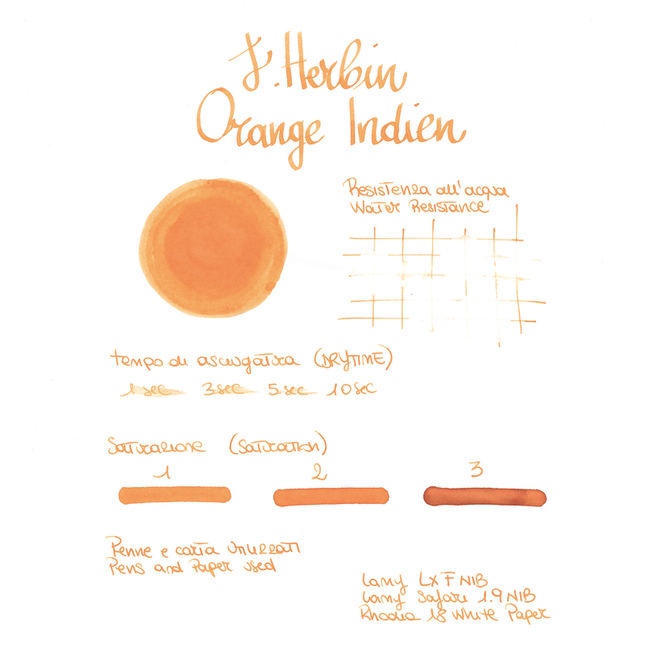 Herbin Orange Indien 6 Cartucce