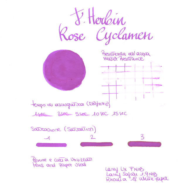 Herbin Rose Cyclamen 6 Cartucce