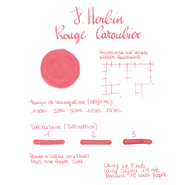 Herbin Rouge Caroubier 6 Cartucce