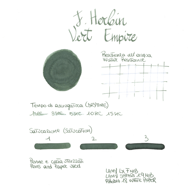 Herbin Vert Empire 6 Ink Cartridges