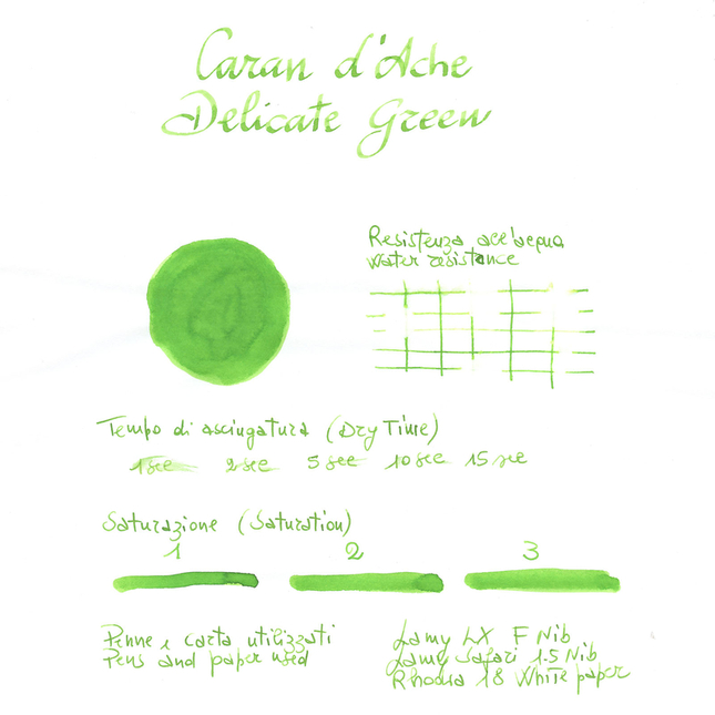 Caran d'Ache Delicate Green 6 Cartucce