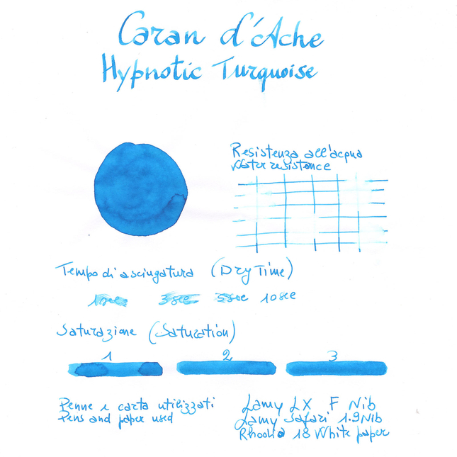 Caran d'Ache Hypnotic Turquoise 6 Cartucce